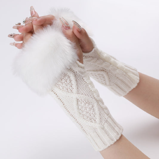 Women's Woollen Gloves with Fur