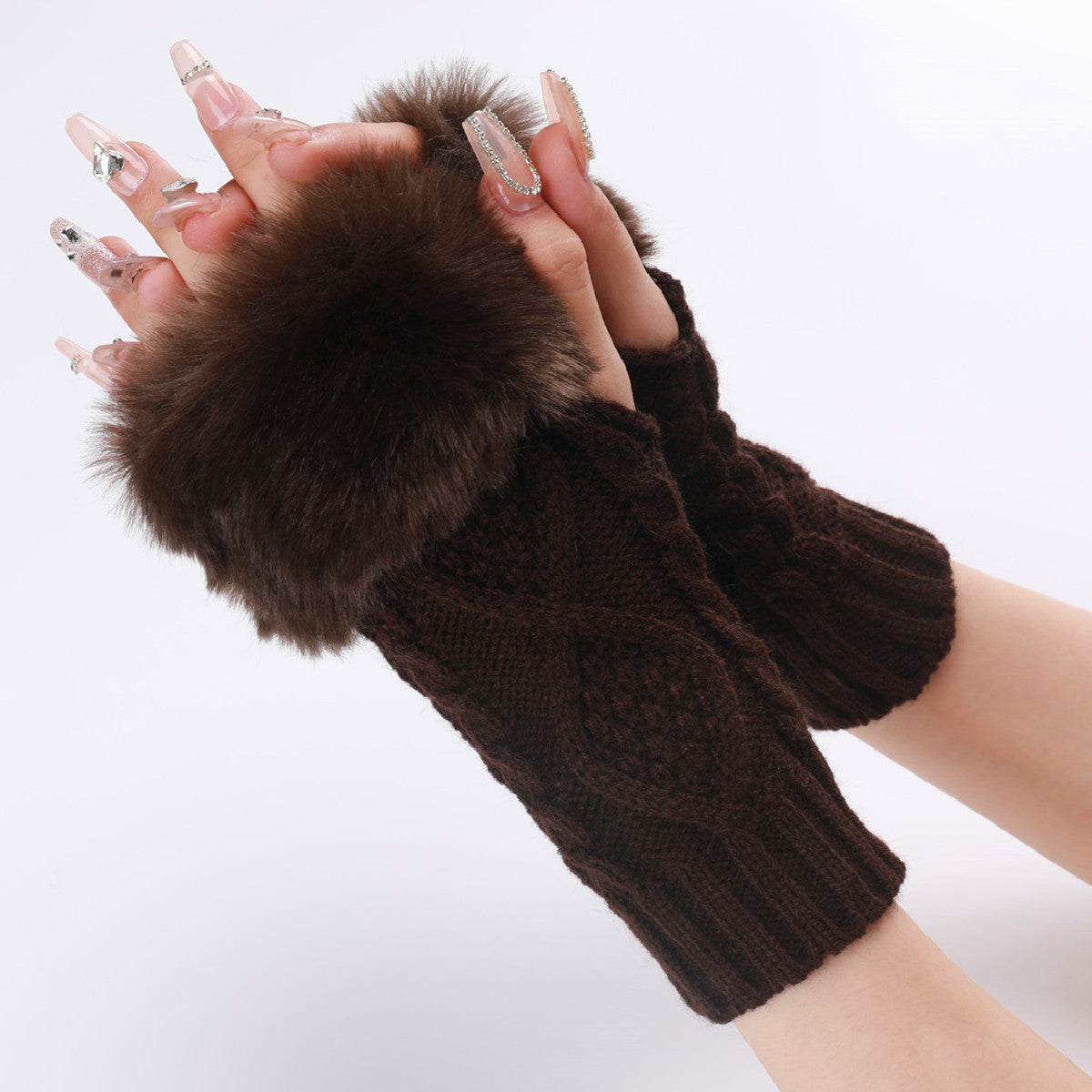 Women's Woollen Gloves with Fur