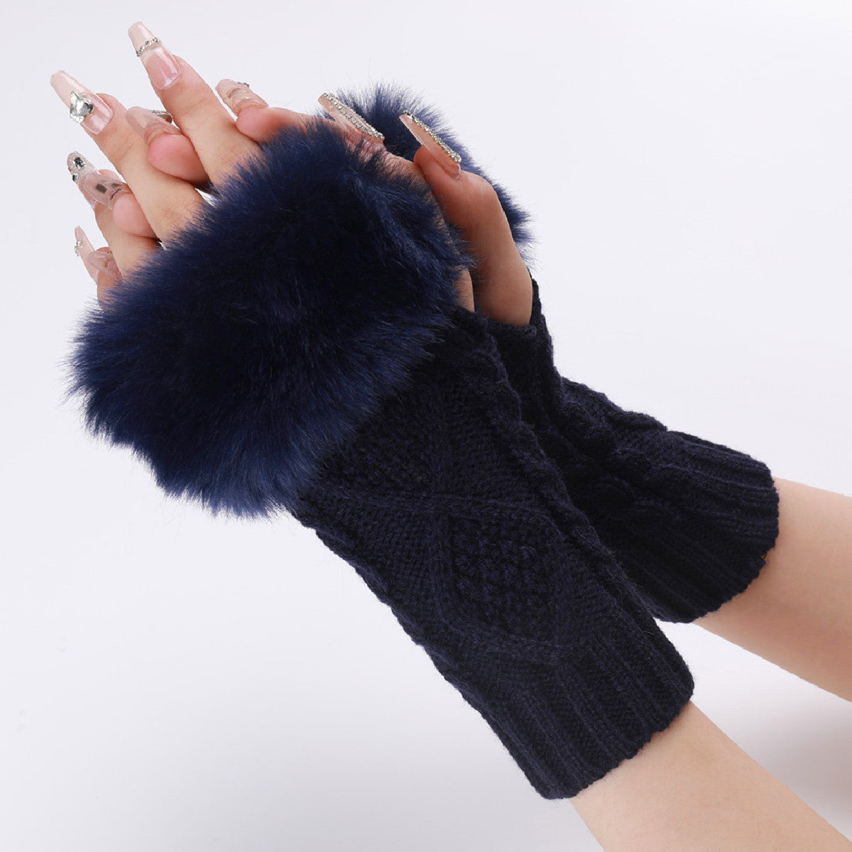 Women's Woollen Gloves with Fur