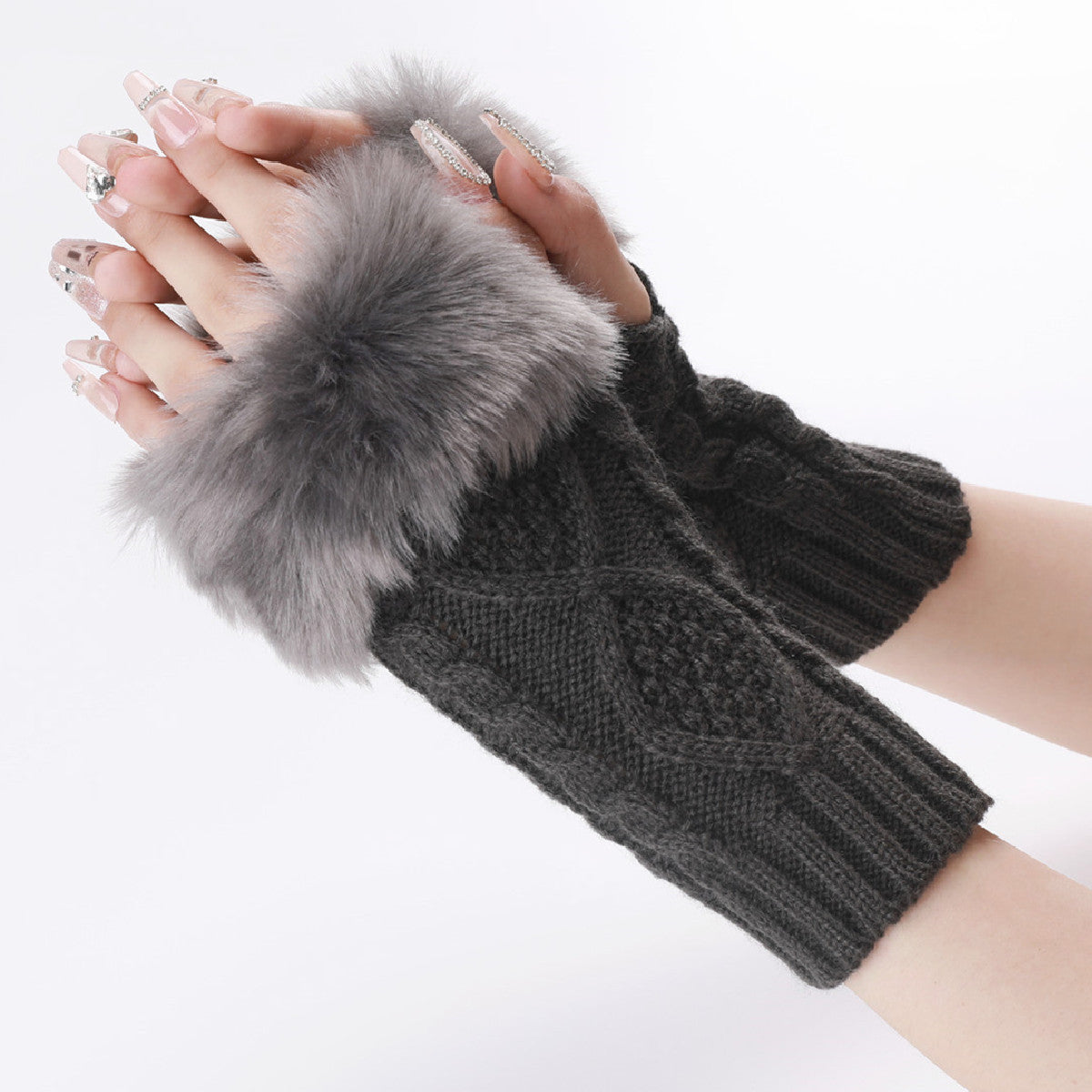 Women's Woollen Gloves with Fur