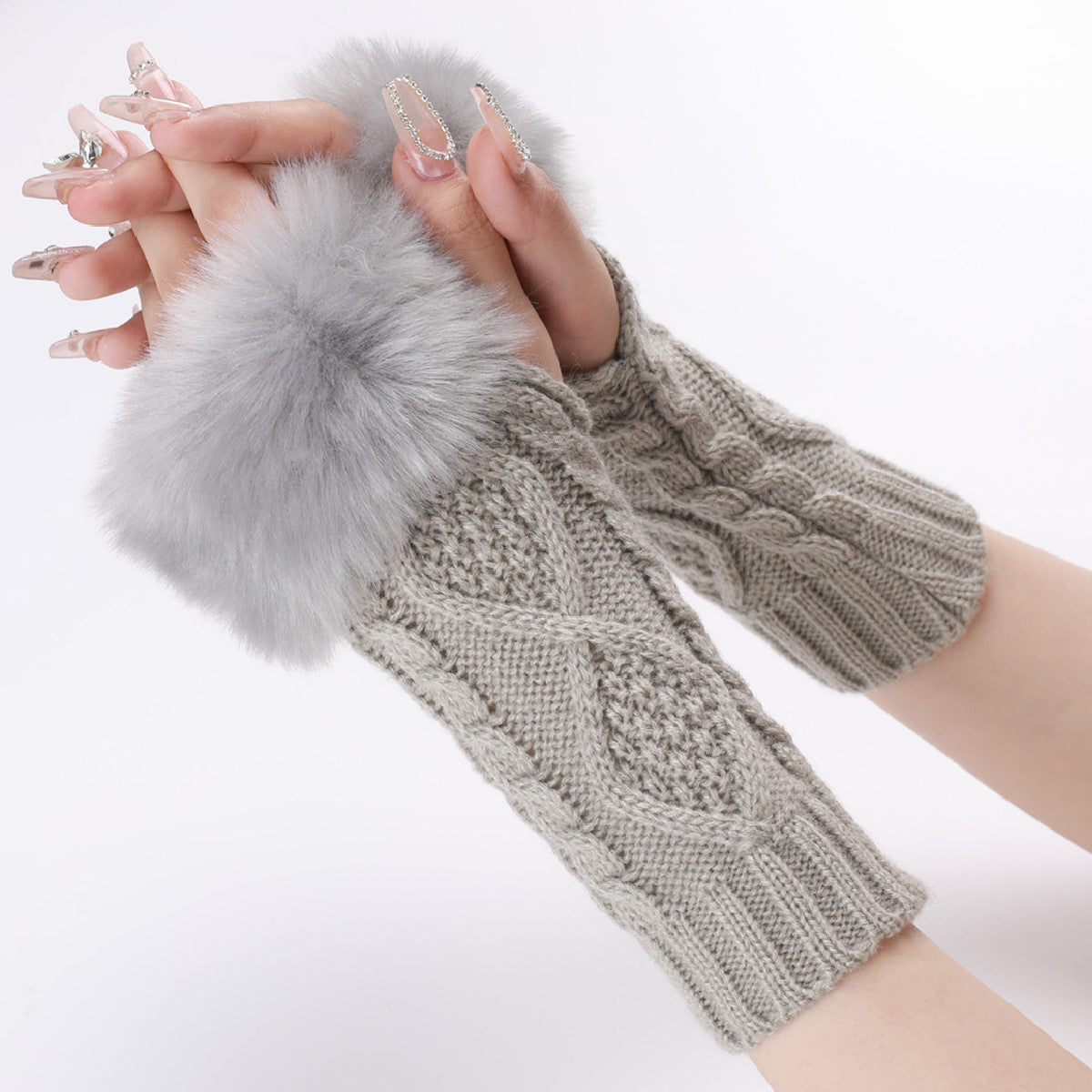 Women's Woollen Gloves with Fur