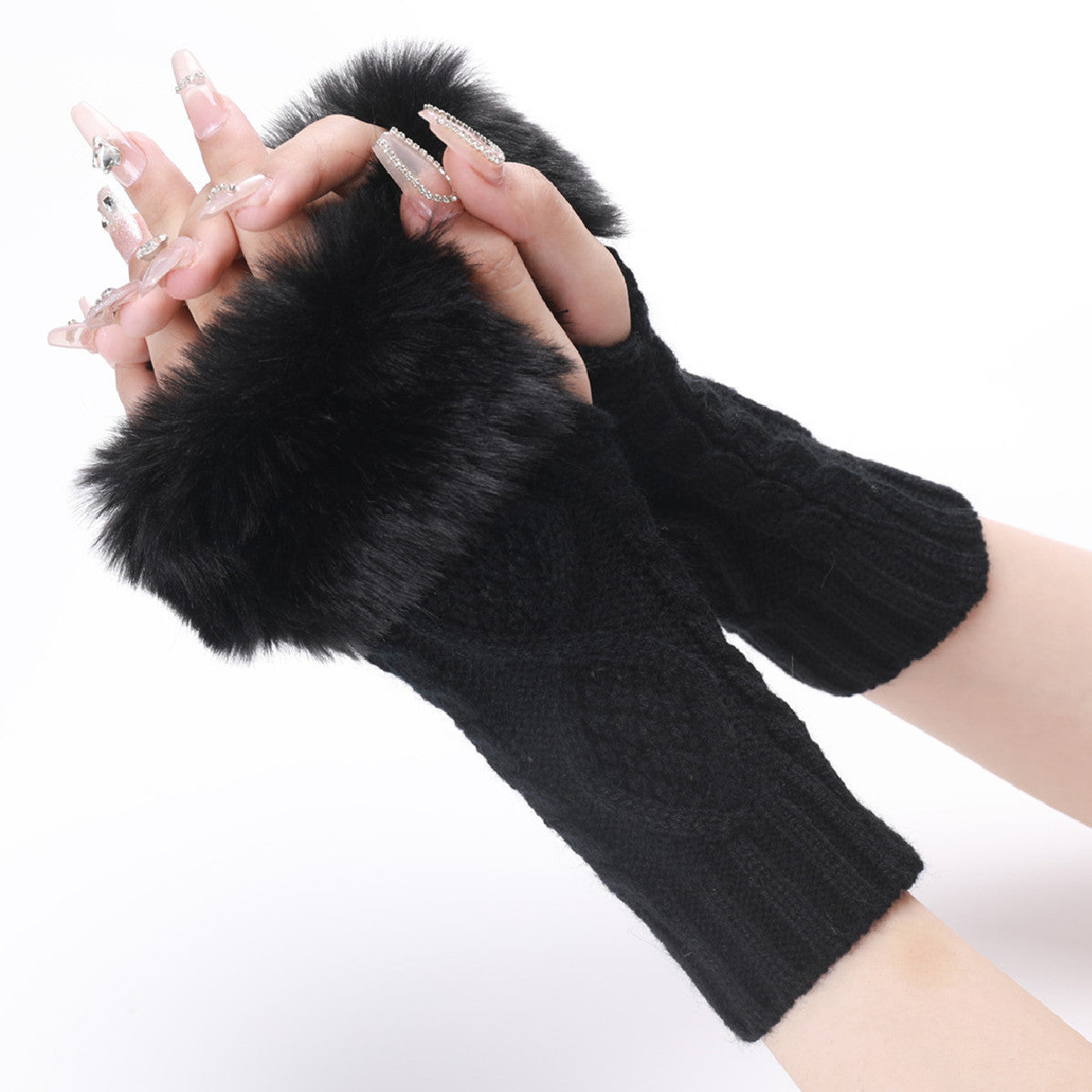 Women's Woollen Gloves with Fur