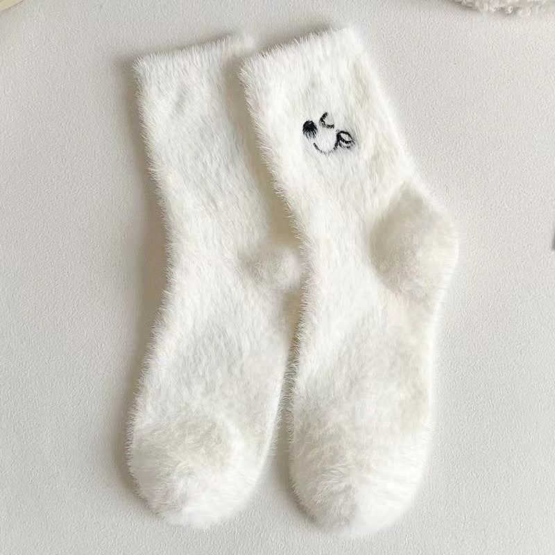 Super Soft Mid-calf Length Fur Winter Socks